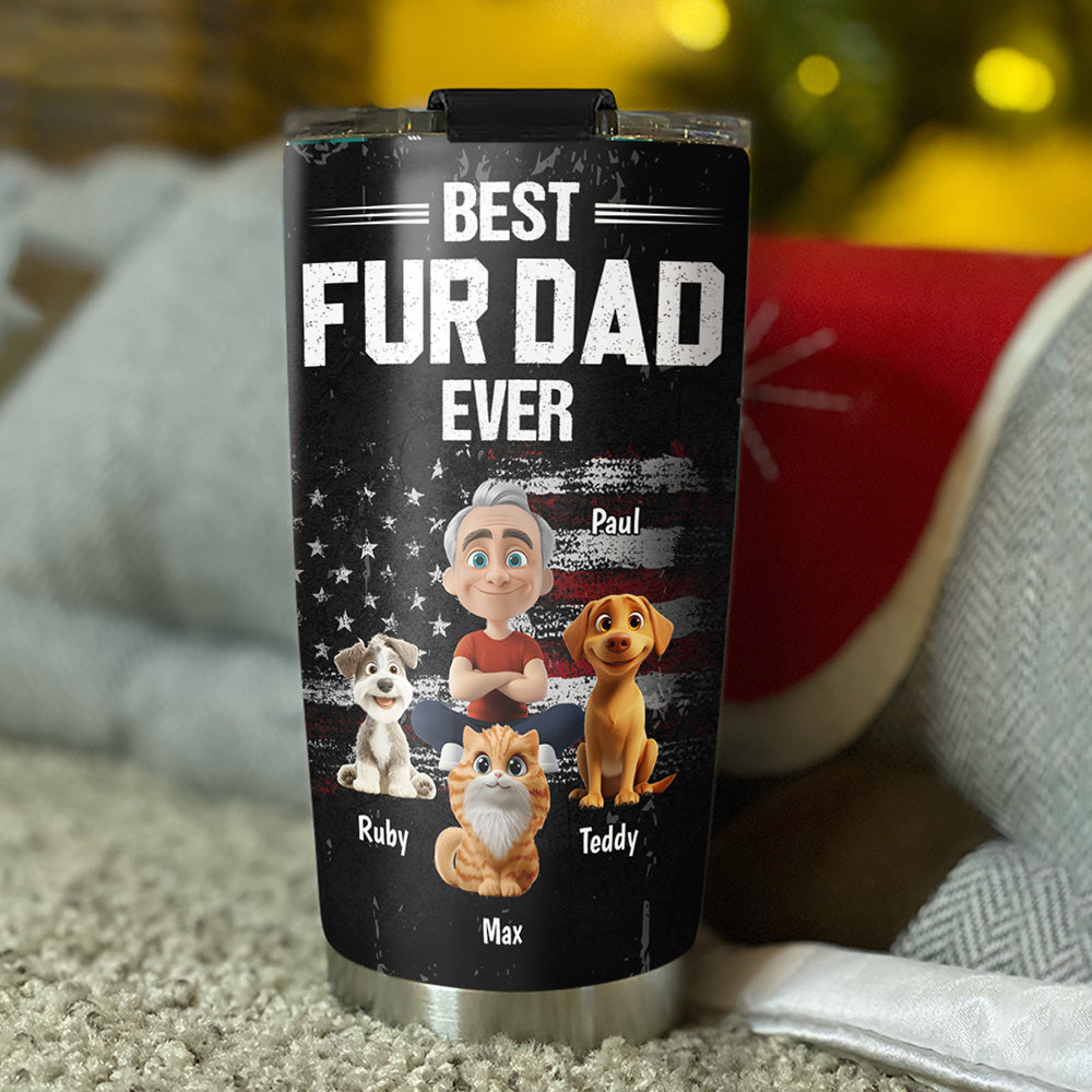 Custom Father's day Birthday Gifts For Pet Dad, Pet Lovers • American Pet Dad - Personalized Tumbler