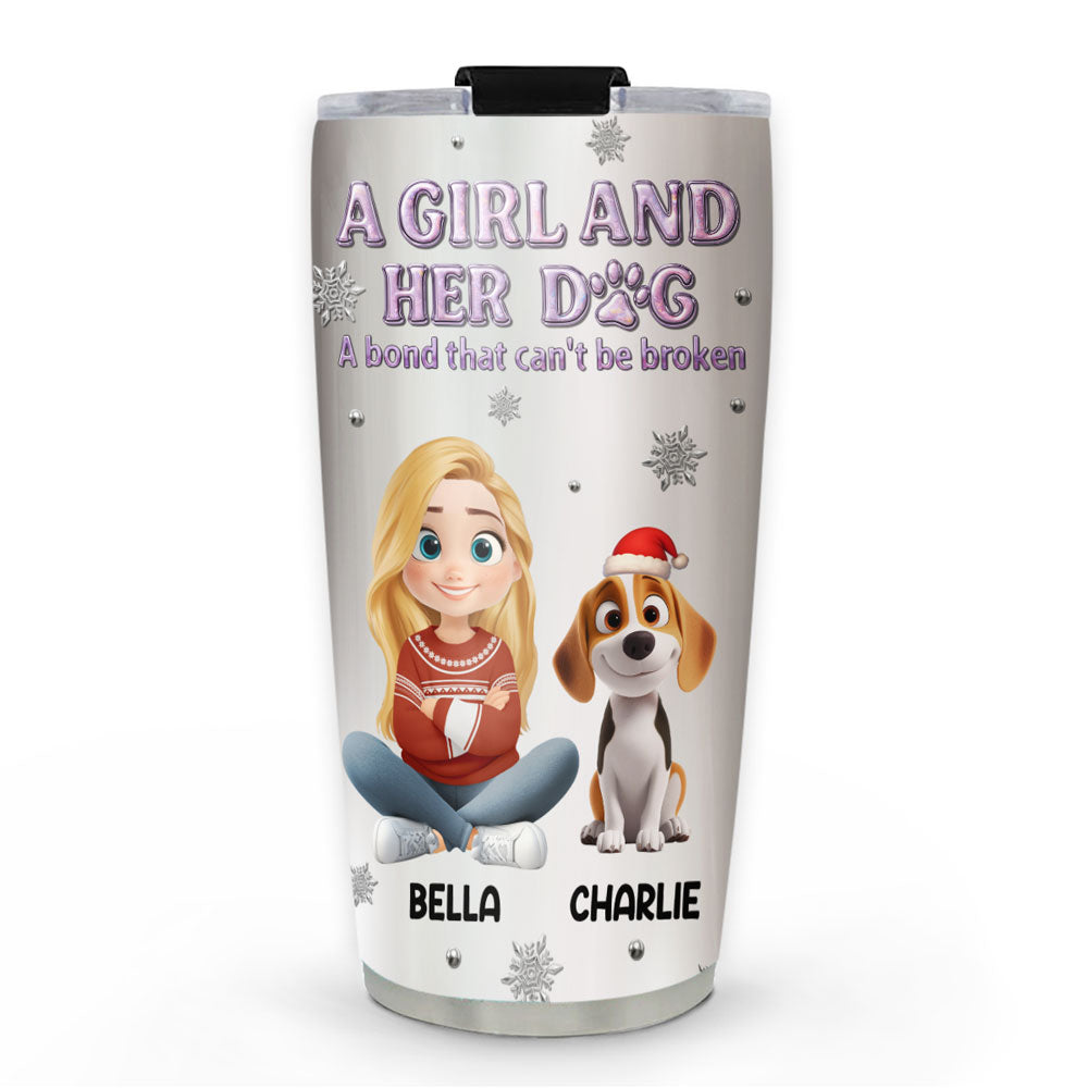 Custom Christmas Birthday Gifts For Dog Mom, Dog Lovers • Bling Winter And Dog Mom - Personalized 3D Effect Tumbler