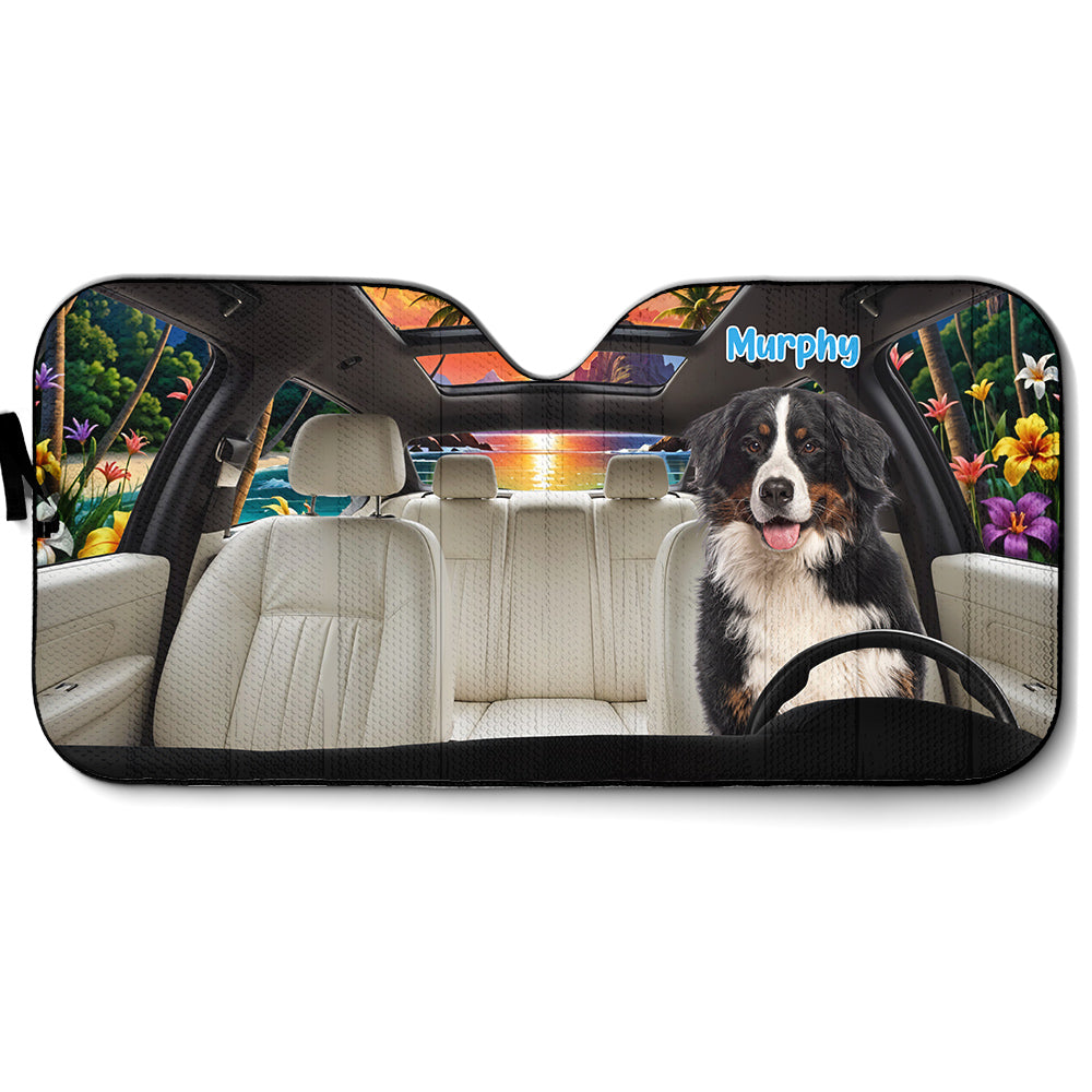 Custom Christmas Birthday Gifts Car Accessories for Dog Parents • Let Us Hang Out Photo - Personalized Car Sunshade