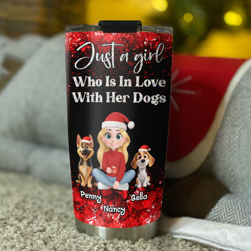 Custom Christmas Birthday Gifts For Dog Mom, Dog Lovers • My Shining Star - Personalized 3D Effect Tumbler