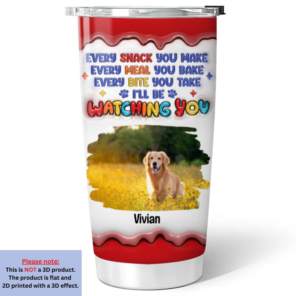 Custom Christmas Birthday Gifts For Pet Lovers • Cheeky Pup Photo - Personalized 3D Inflated Effect Tumbler
