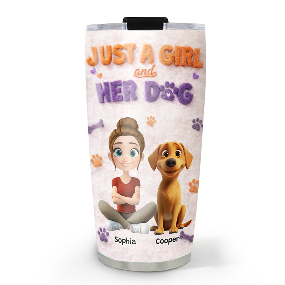 Custom Christmas Birthday Gifts For Dog Mom, Dog Lovers • Me And The Dog - Personalized 3D Effect Tumbler