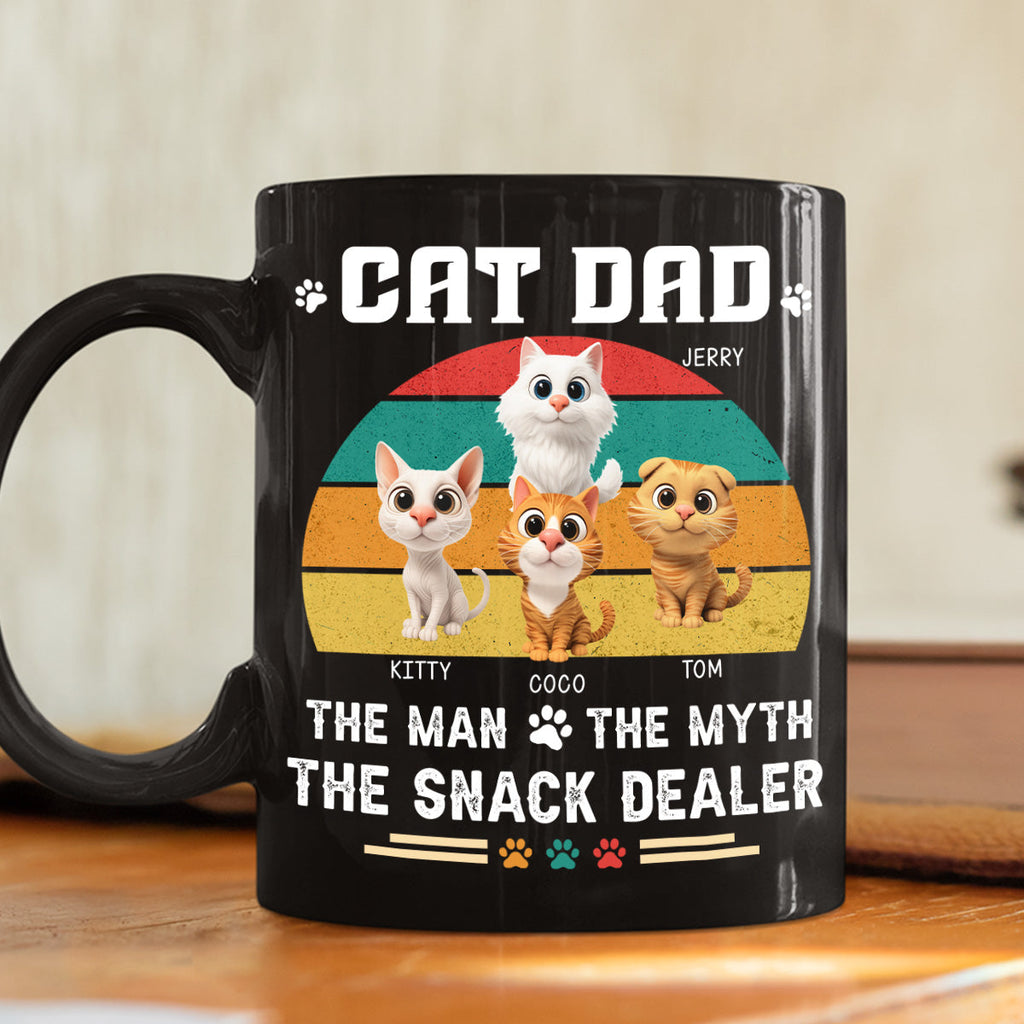 Custom Christmas Birthday Gifts For Cat Dad, Cat Lovers • Man Myth Dealer - Personalized Coffee Mug