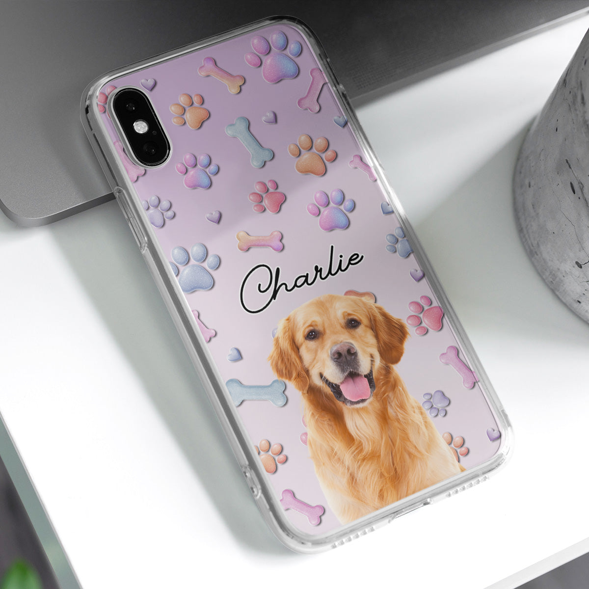 Lovely Dog Photo- Personalized 3D Effect Phone Case