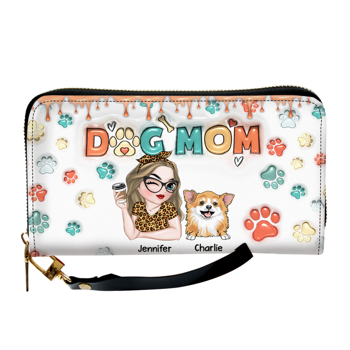 My Lovely Dog Mom - Personalized Leather Wallet