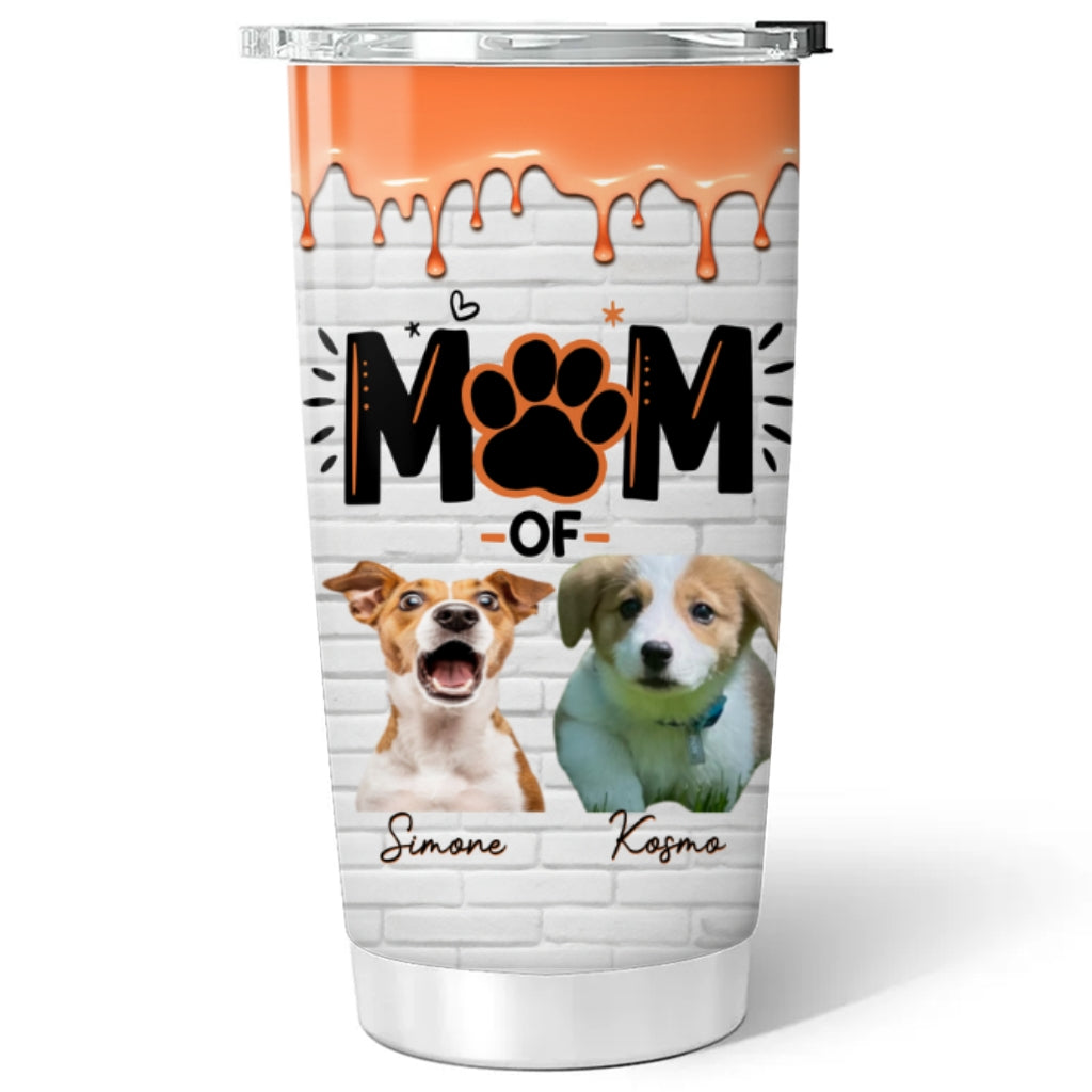 Custom Photo Christmas Birthday Gifts For Dog Mom, Dog Lovers • Paw Mom Version 2 Photo - Personalized Tumbler