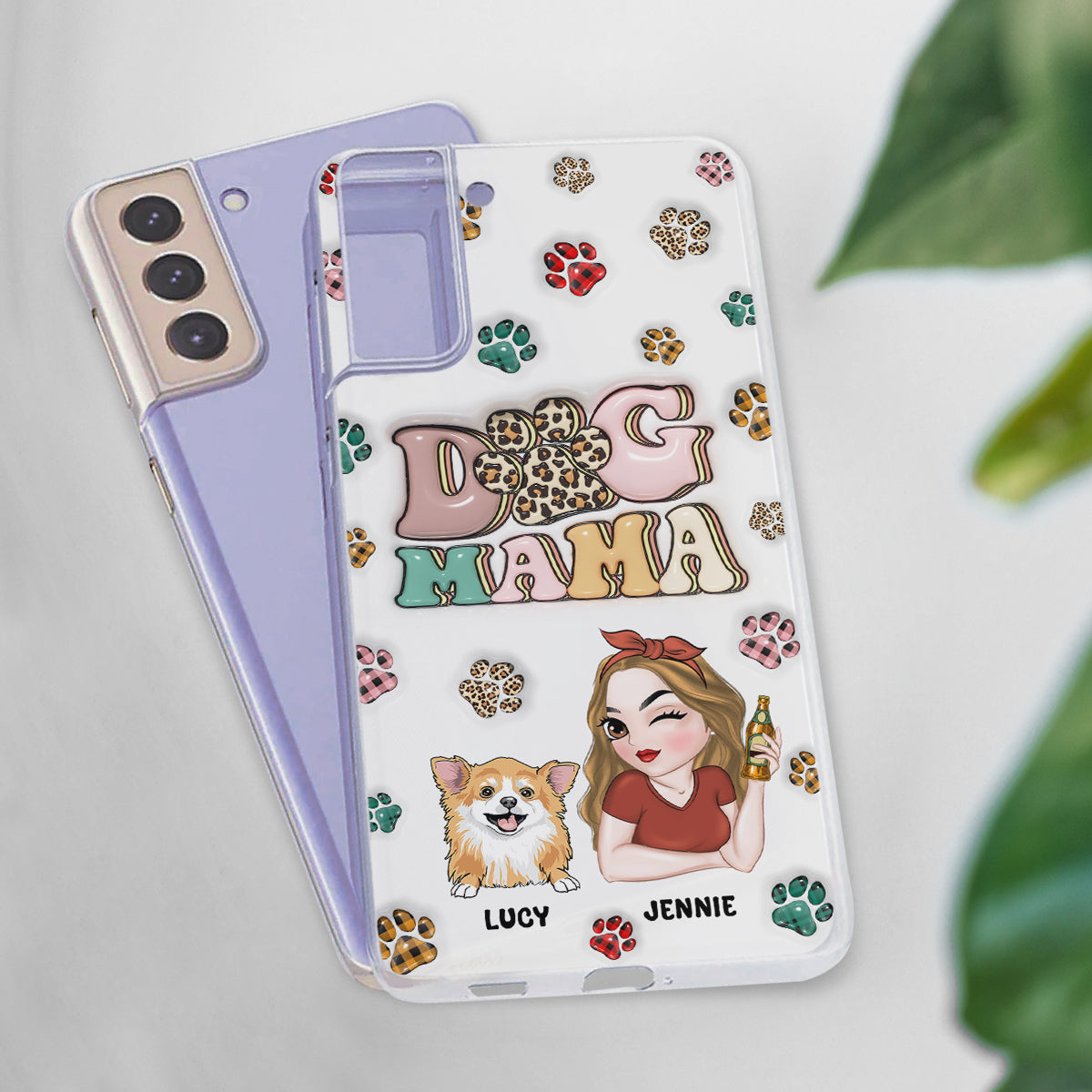 Dog Mom For Life - Personalized 3D Inflated Effect Phone Case
