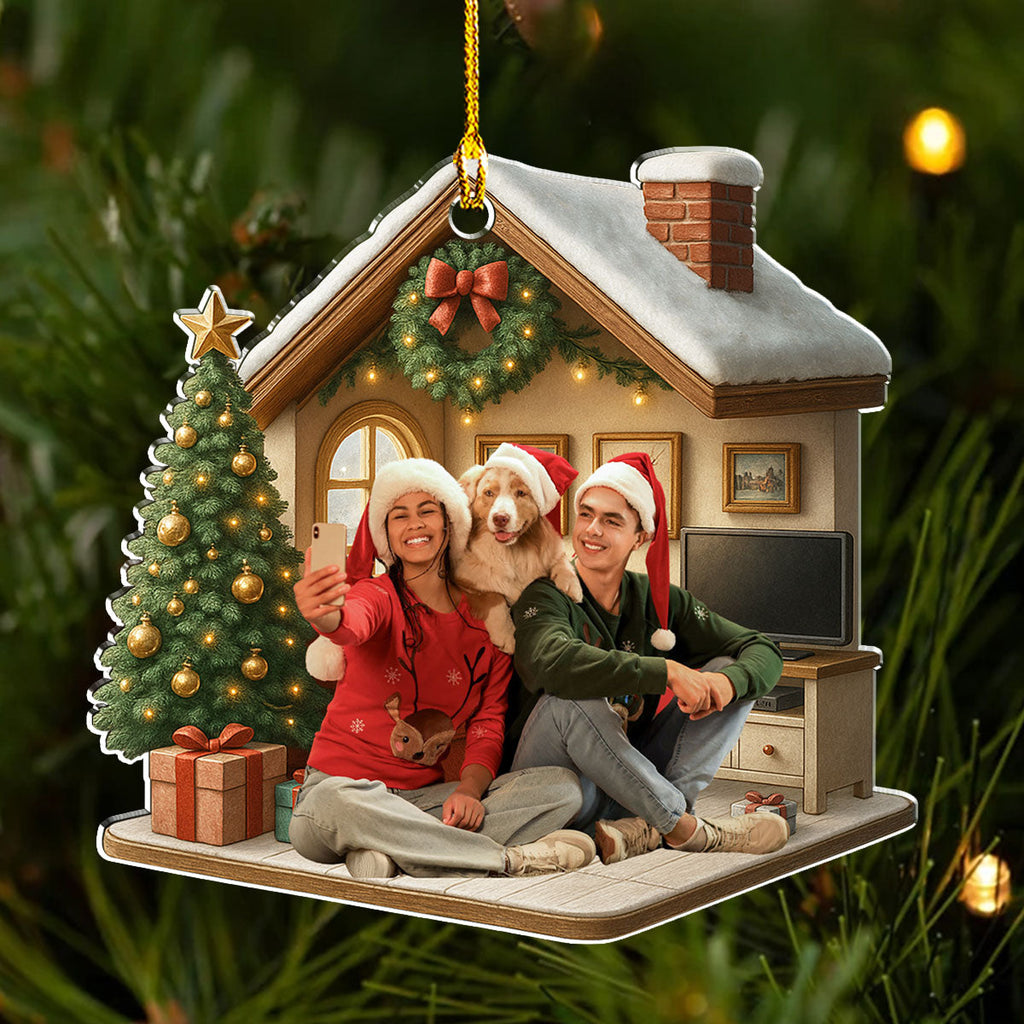 Custom Christmas Decor Home Birthday Gifts For Dog Lovers • Under One Roof Photo - Personalized 3D Effect Acrylic Ornament