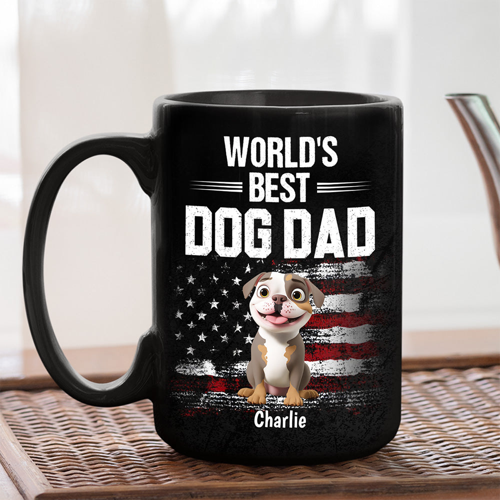 Custom Father's day Birthday Gifts For Dog Dad, Dog Lovers • World Best Dog Dad - Personalized Coffee Mug