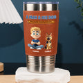 Custom Christmas Birthday Gifts For Dog Dad, Dog Lovers • A Gentleman And His Dog - Personalized Leather Tumbler