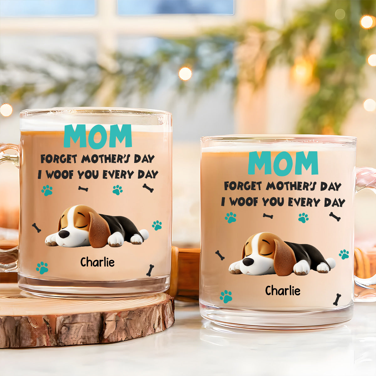 Custom Mother's day Birthday Gifts For Dog Mom, Dog Lovers • Forget Mother Day Mom - Personalized Glass Mug
