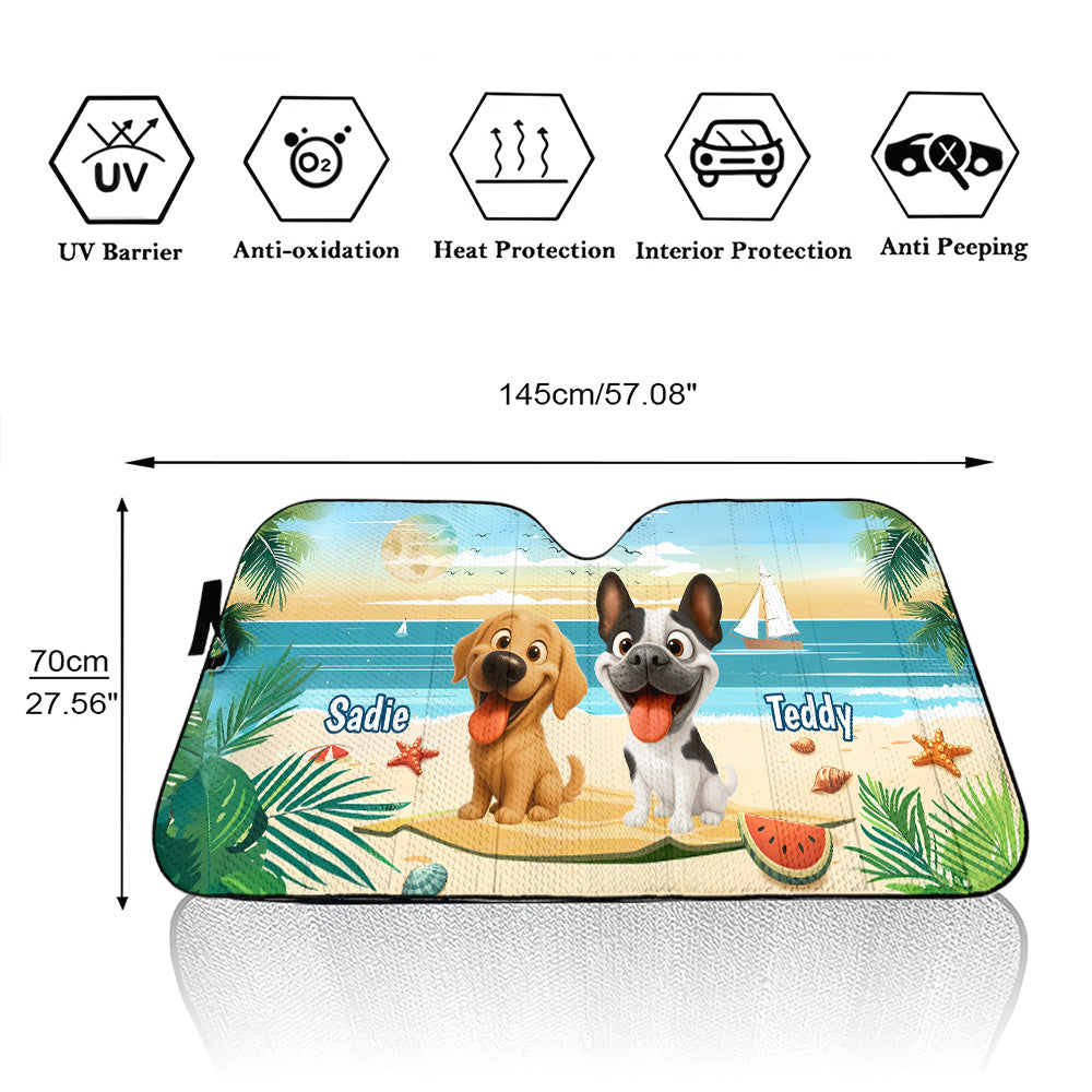 Dog Summer Vibe - Personalized Car Sunshade
