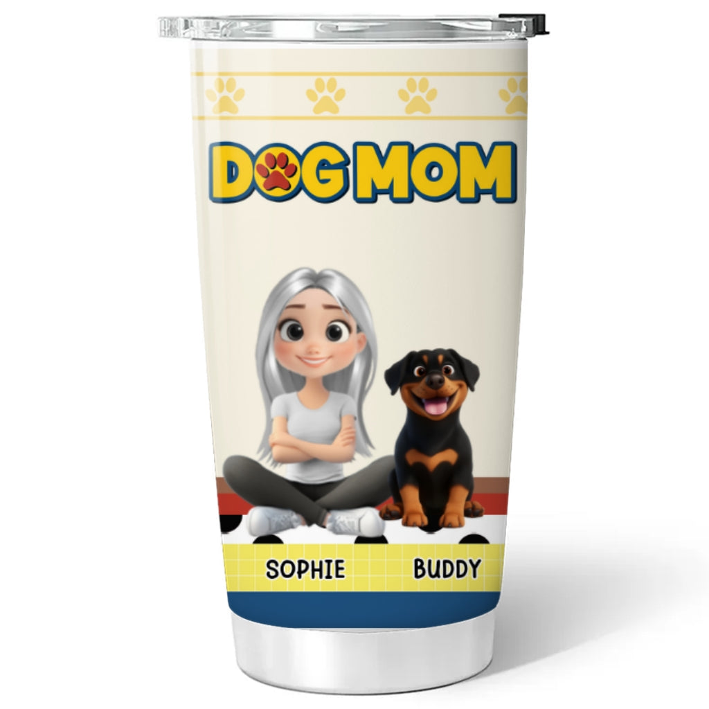 Custom Christmas Birthday Gifts For Dog Mom, Dog Lovers • Mom Story - Personalized Tumbler