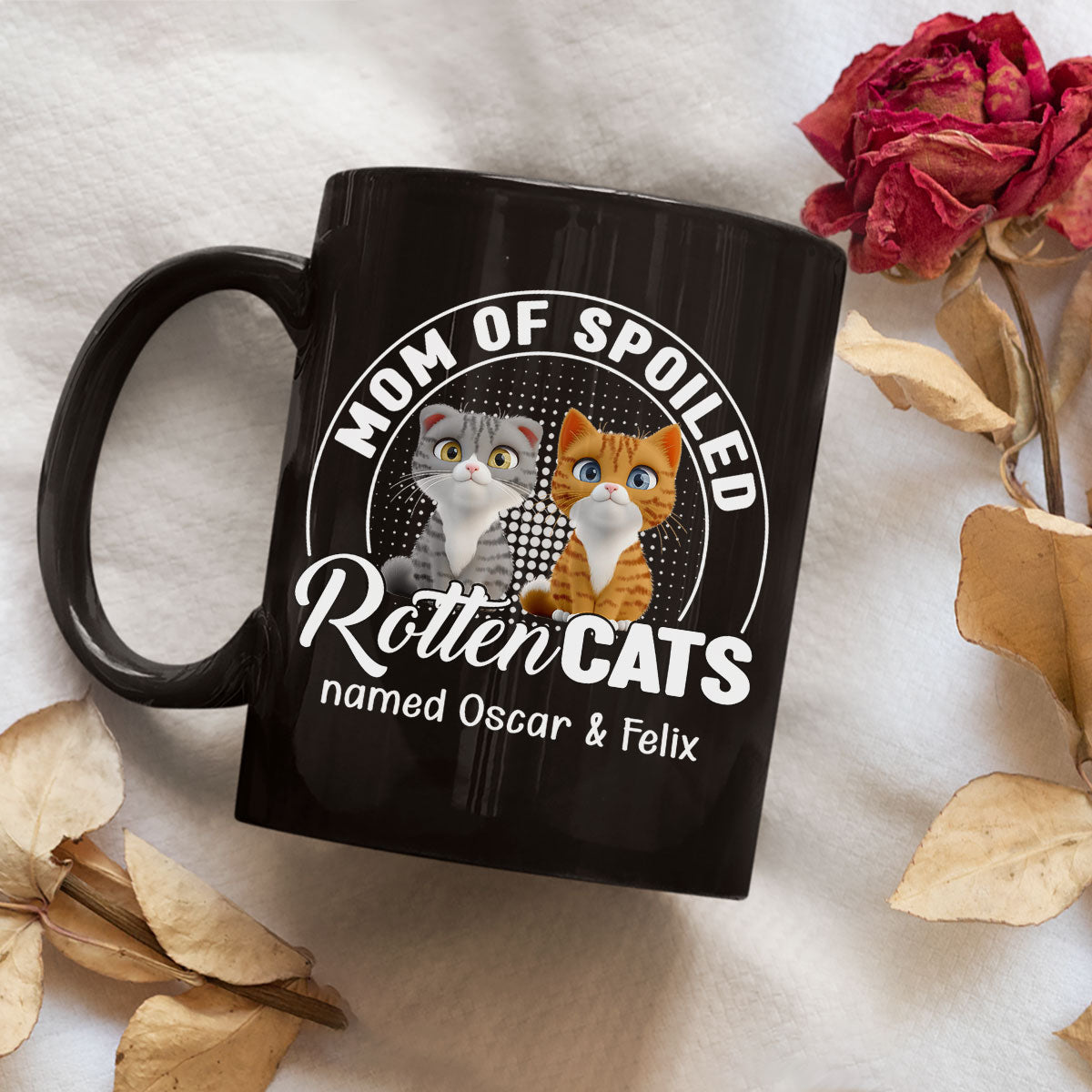Custom Christmas Birthday Gifts For Cat Lovers • Handsome Spoiled Rotten Cat - Personalized Coffee Mug