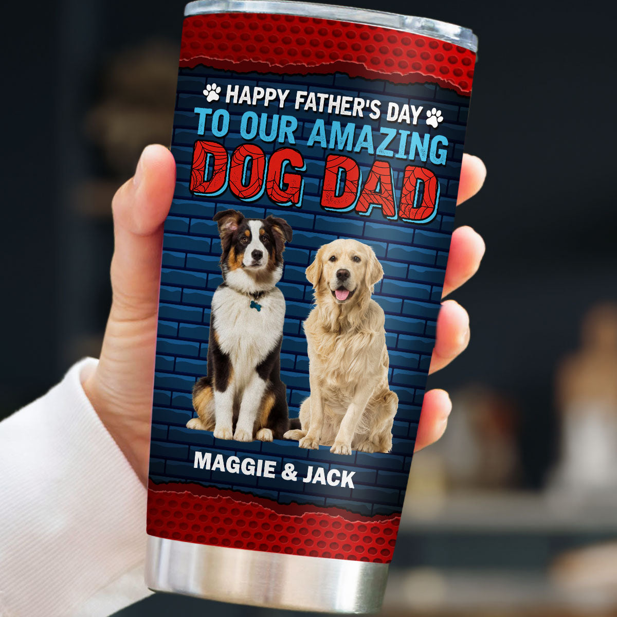 Custom Photo Father's day Birthday Gifts For Dog Dad, Dog Lovers • Dog Dad Amazing Photo - Personalized Tumbler