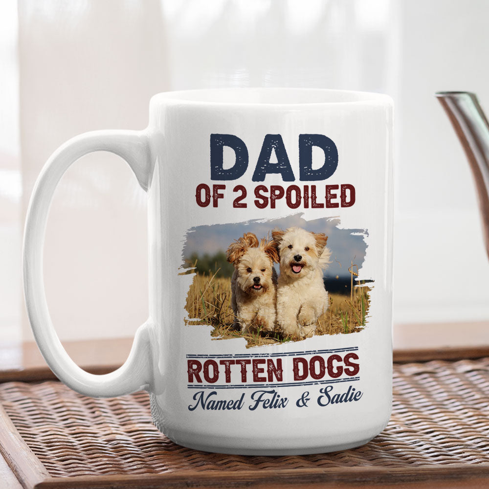 Custom Photo Father's day Birthday Gifts For Dog Dad, Dog Lovers • New Rotten Dog Chibi Photo - Personalized Coffee Mug