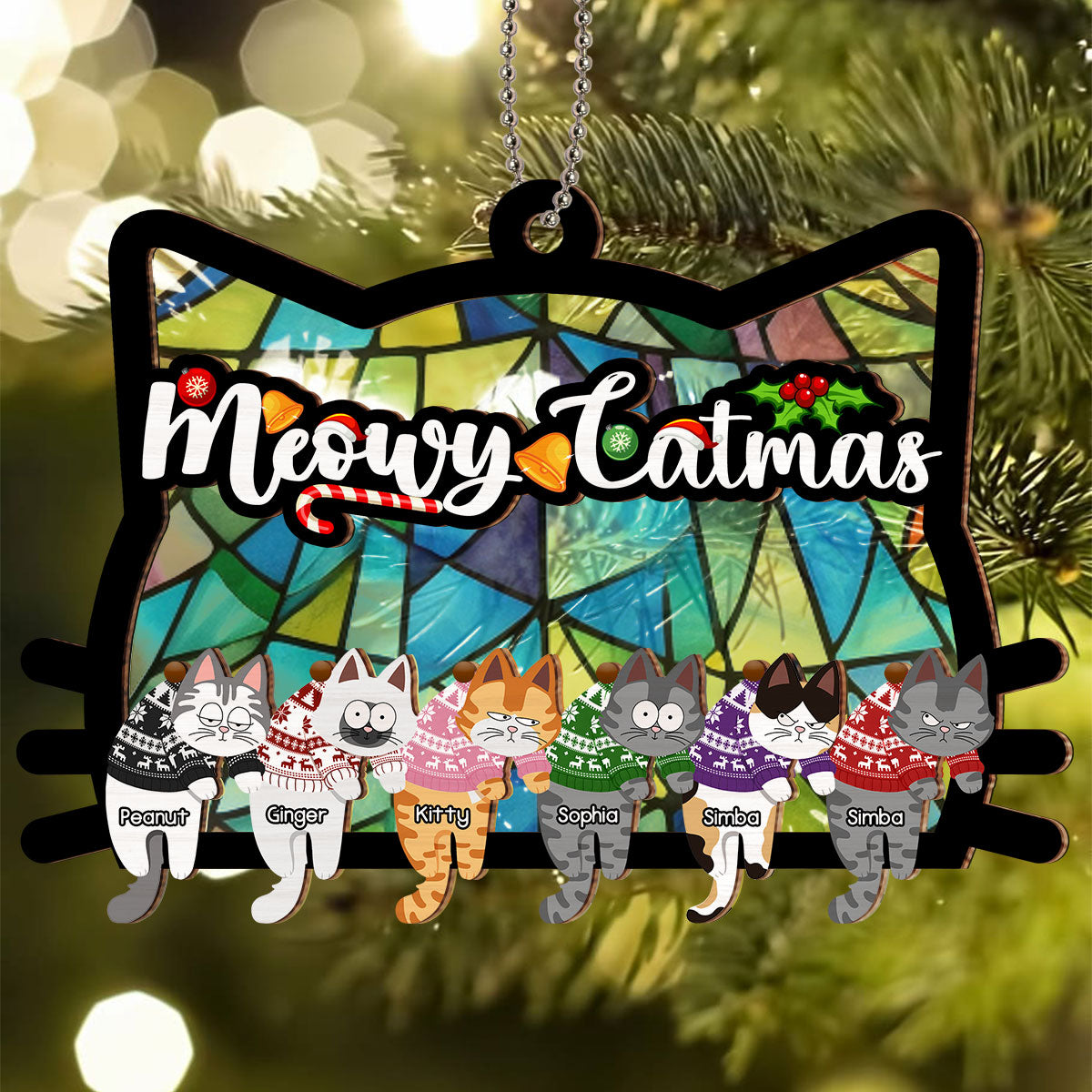 Have A Pawsome Christmas - Personalized Suncatcher Ornament