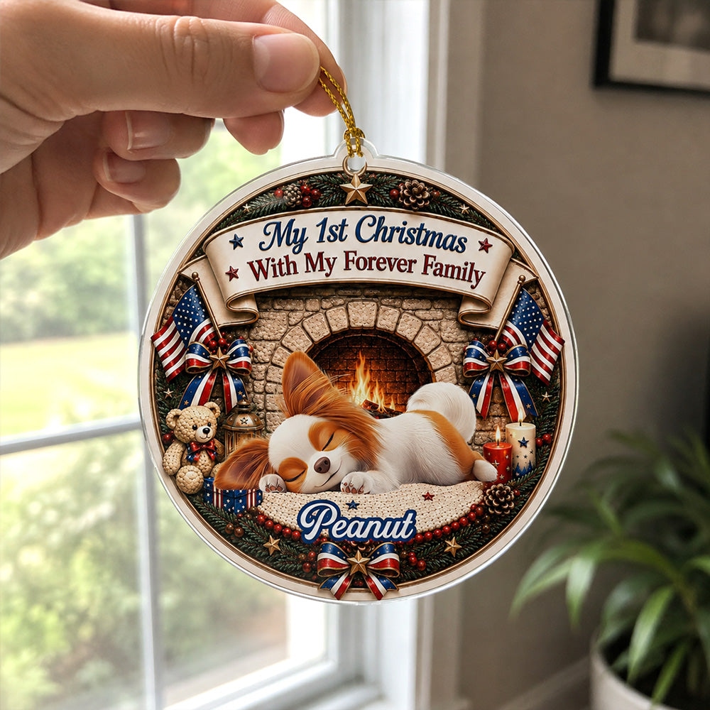 Custom Christmas Decor Home Birthday Gifts For Dog Mom, Dog Lovers • First Christmas Loved - Personalized Acrylic Ornament