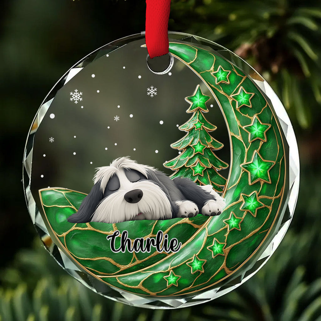Custom Christmas Decor Home Birthday Gifts For Dog Lovers • Beside Pearl Of You - Personalized 3D Effect Glass Ornament