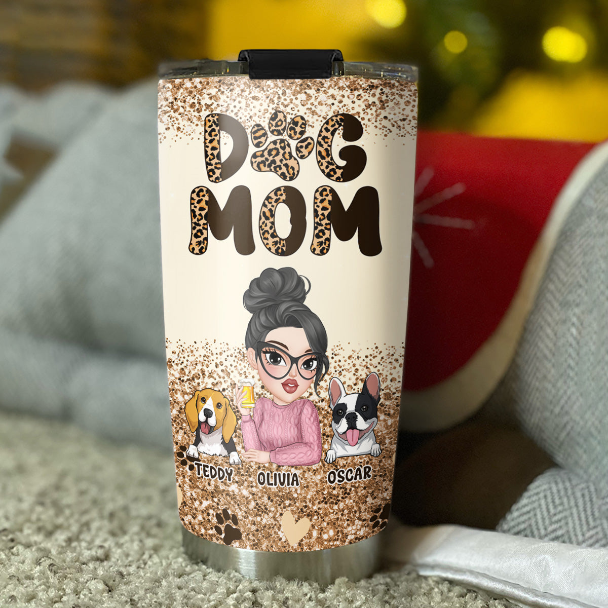 Custom Mother's day Birthday Gifts For Pet Mom, Pet Lovers • Best Dog Mom Forever - Personalized Tumbler