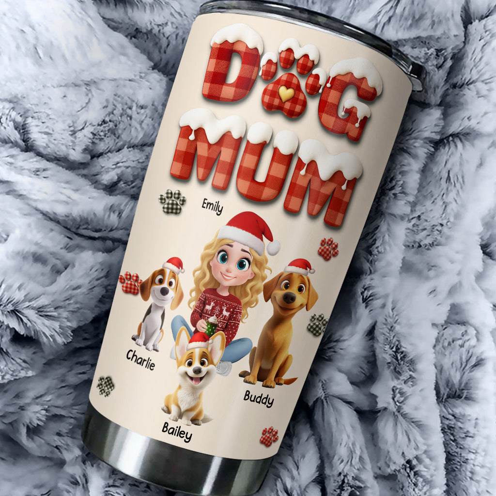 Custom Christmas Birthday Gifts For Dog Mom, Dog Lovers • A Cheerful Time - Personalized Tumbler