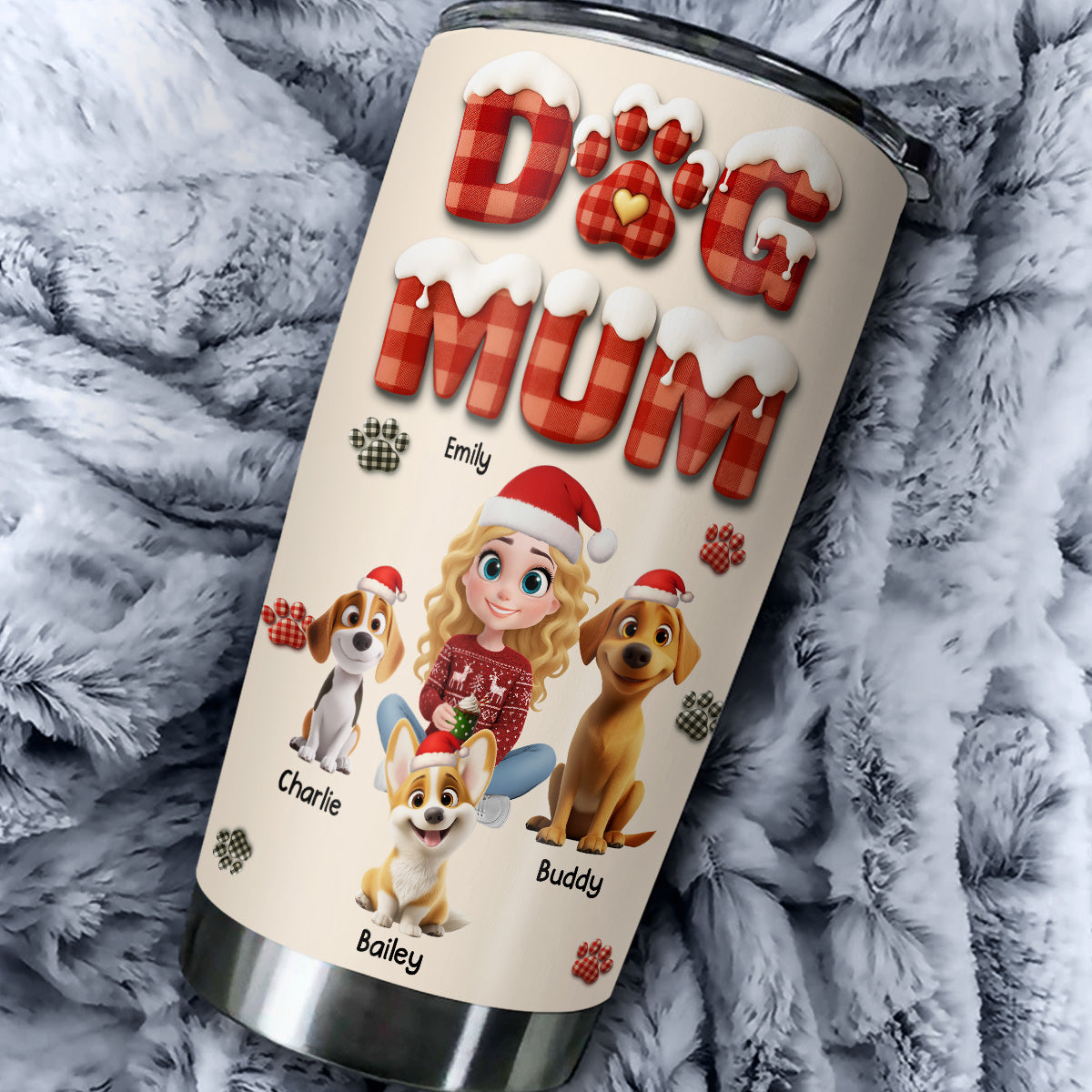 Custom Christmas Birthday Gifts For Dog Mom, Dog Lovers • A Cheerful Time - Personalized Tumbler