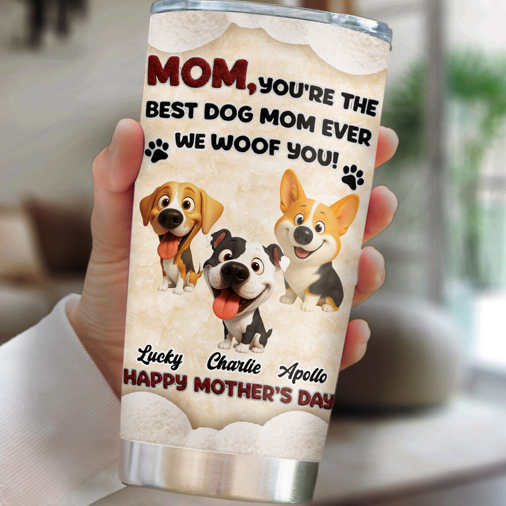 Custom Mother's day Birthday Gifts For Dog Mom, Dog Lovers • Favorite Mom Of Dog - Personalized 3D Effect Tumbler