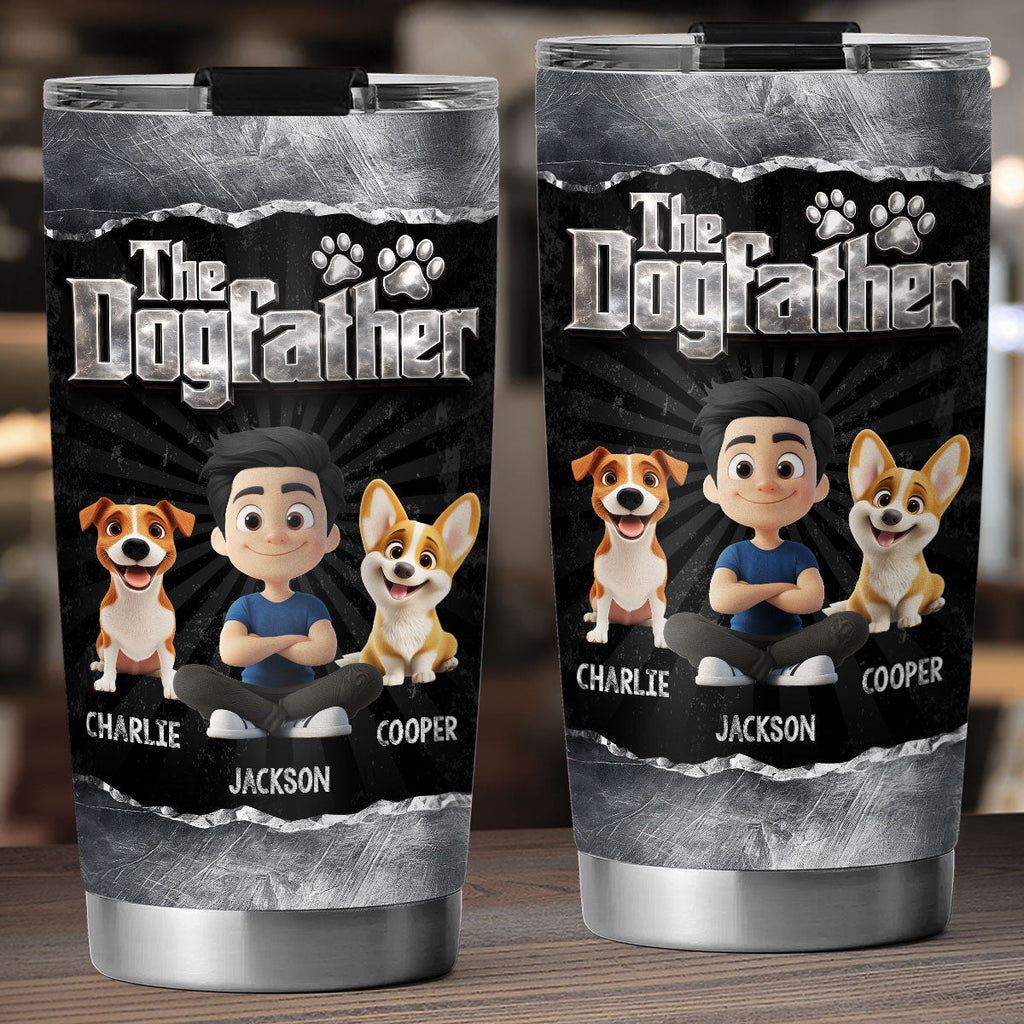 Custom Christmas Birthday Gifts For Dog Dad, Dog Lovers • Father Of Dogs - Personalized Tumbler