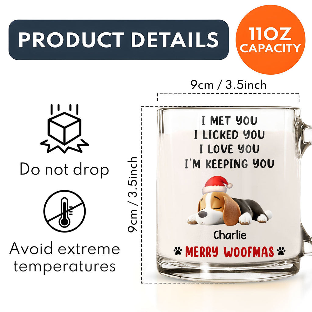 Custom Christmas Birthday Gifts For Dog Lovers • We Licked And Love You Ver Christmas - Personalized Glass Mug
