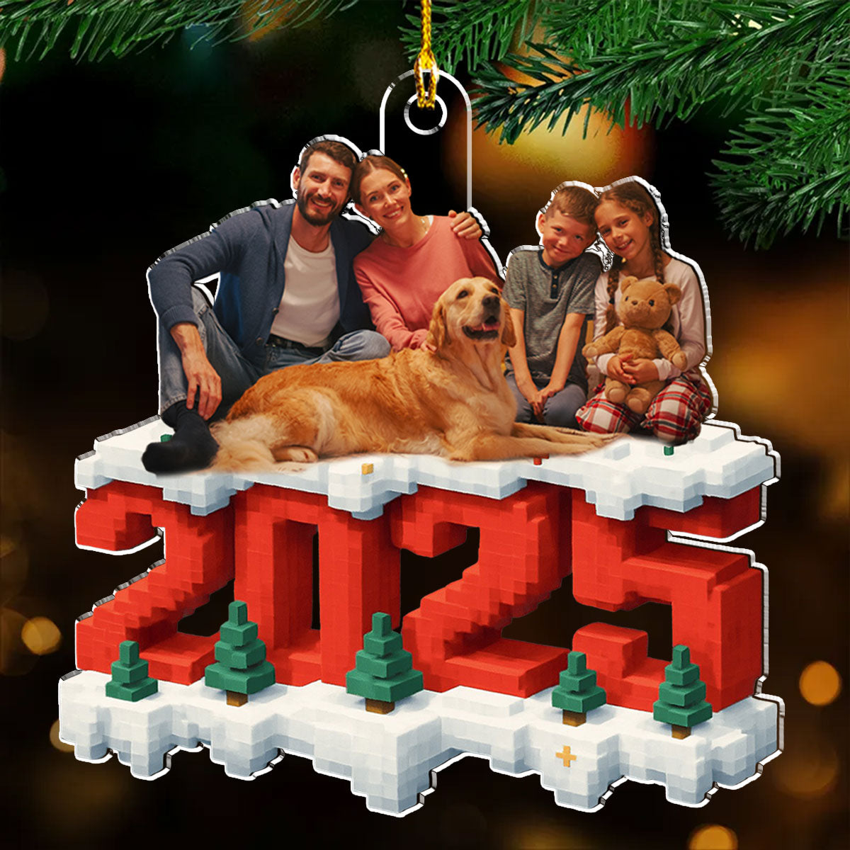 All Of Us In This Year Photo - Personalized 3D Effect Acrylic Ornament