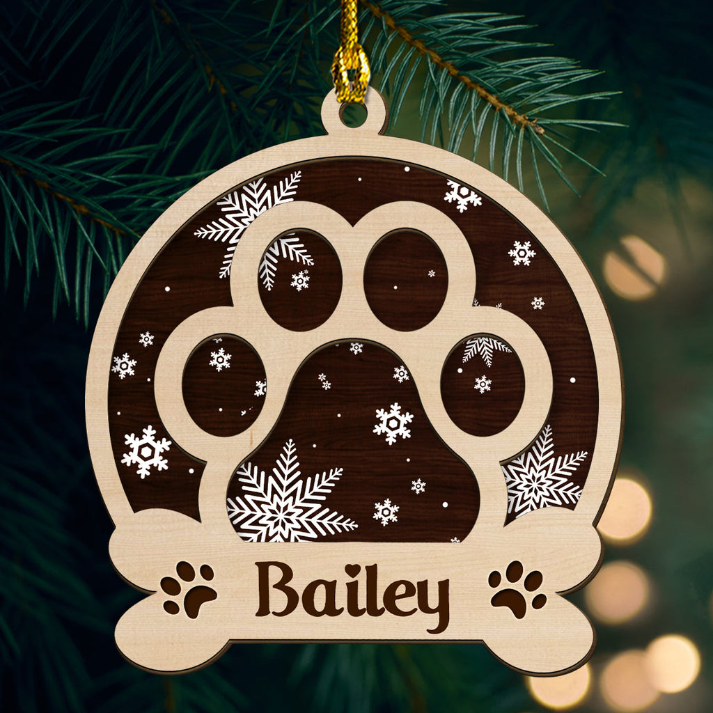 Custom Christmas Decor Home Birthday Gifts For Dog Lovers, Dog Dad And Mom • Dog Name Christmas - Personalized 2-layered Wood Ornament