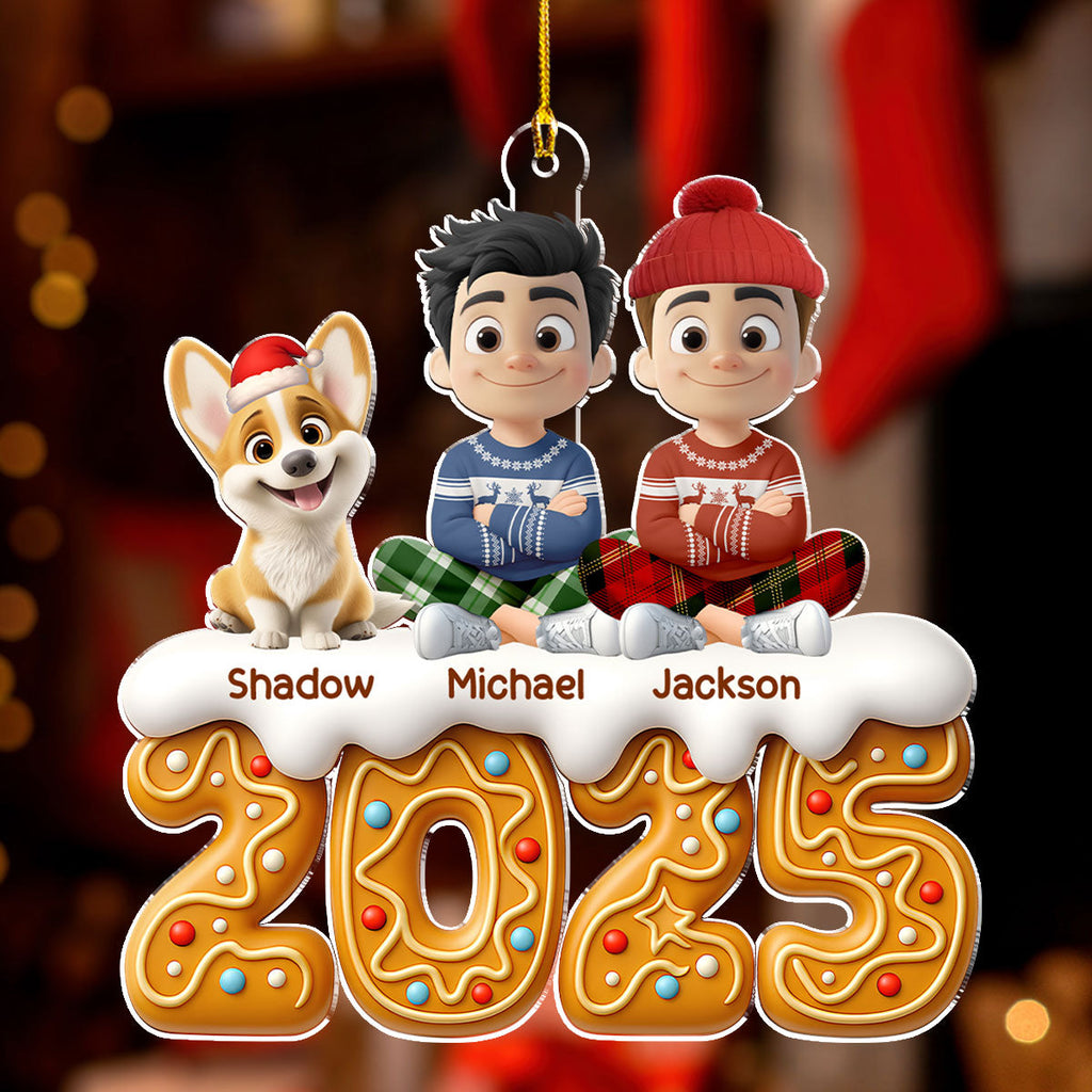 Custom Christmas Decor Home Birthday Gifts For Dog Lovers • Couple And Dog Of The Year Version 2 - Personalized Acrylic Ornament