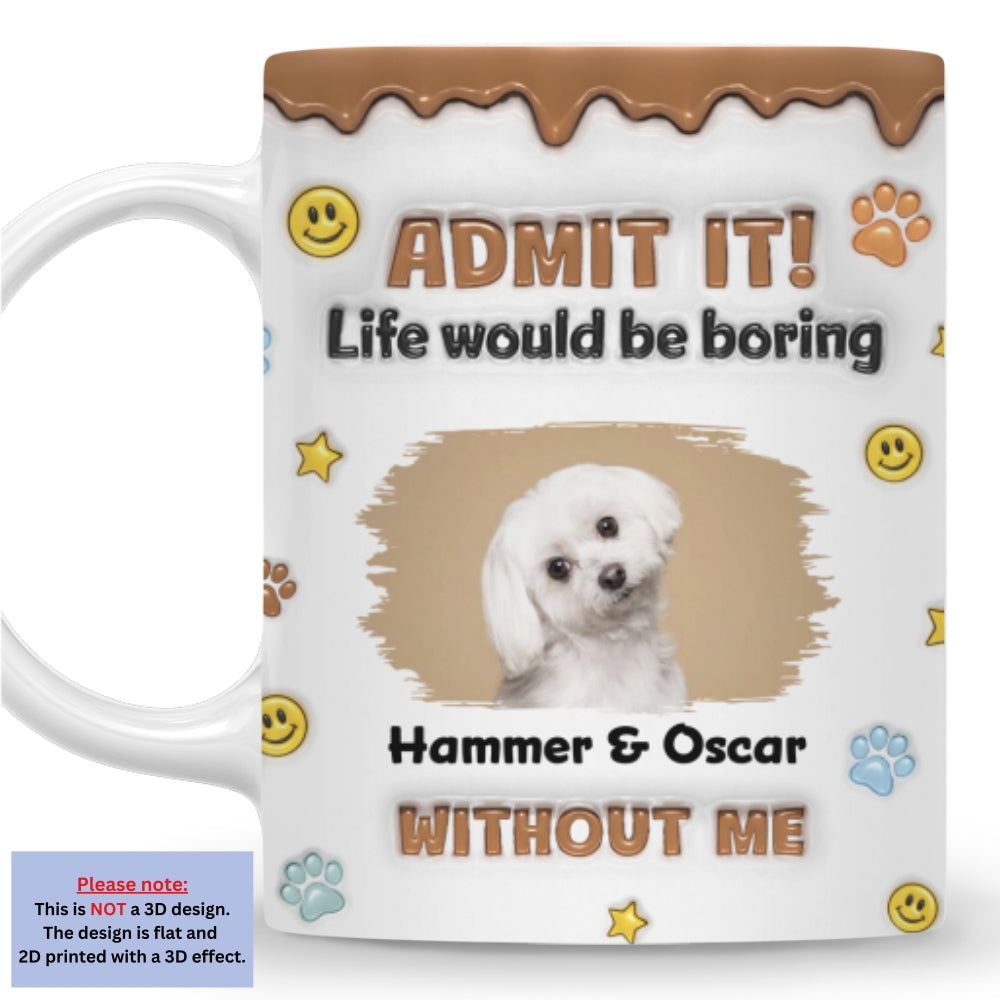 Custom Photo Christmas Birthday Gifts For Dog Lovers • Dog Mom Dad Life Must Have Us Photo - Personalized 3D Inflated Effect Mug