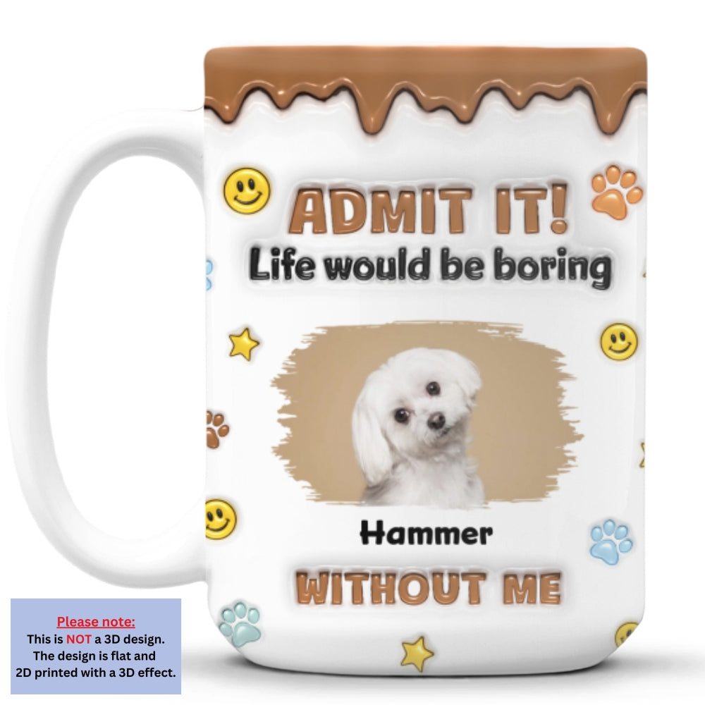 Custom Photo Christmas Birthday Gifts For Dog Lovers • Dog Mom Dad Life Must Have Us Photo - Personalized 3D Inflated Effect Mug