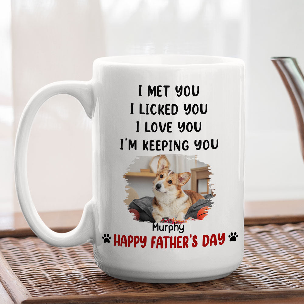 Custom Photo Father's day Birthday Gifts For Dog Dad, Dog Lovers • We Licked And Love You Ver 2 Photo - Personalized Coffee Mug