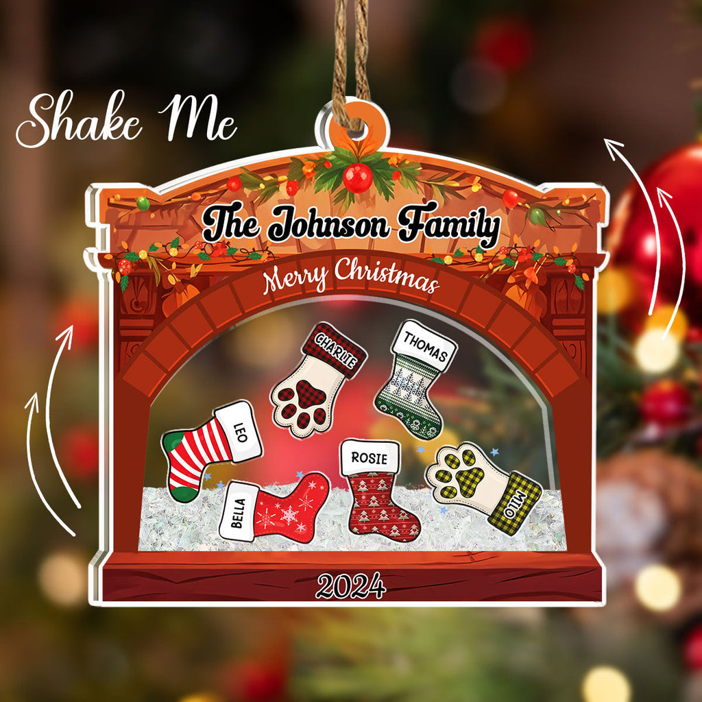 Christmas Family Stockings - Personalized Acrylic Shaker Ornament