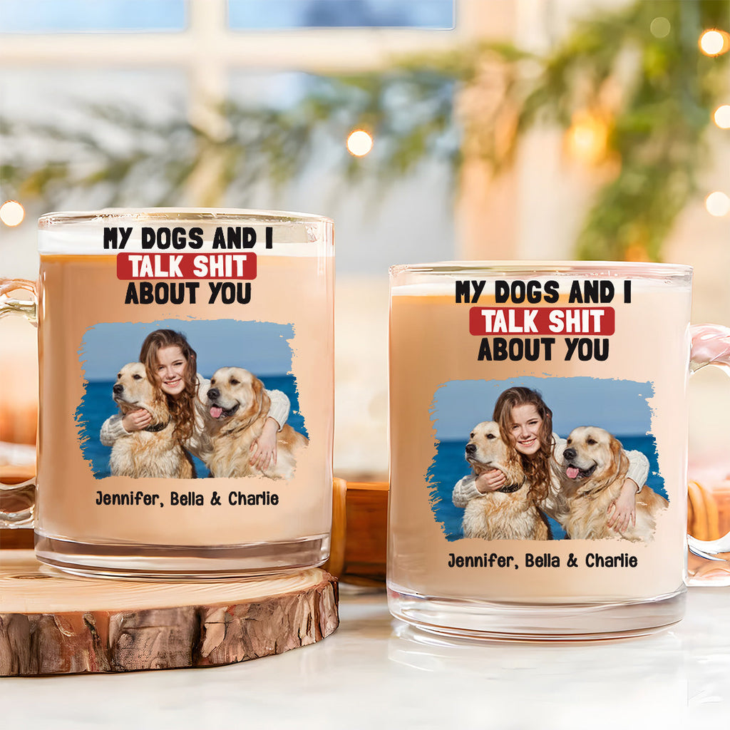 Custom Photo Christmas Birthday Gifts For Dog Lovers • Talk About You Photo - Personalized Glass Mug