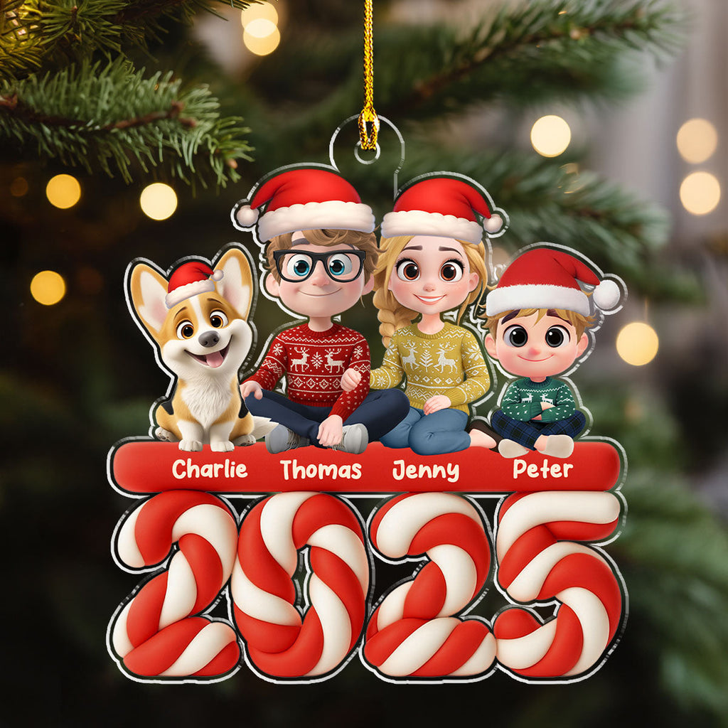 Custom Christmas Decor Home Birthday Gifts For Dog Lovers • Family Marshamallow - Personalized Acrylic Ornament