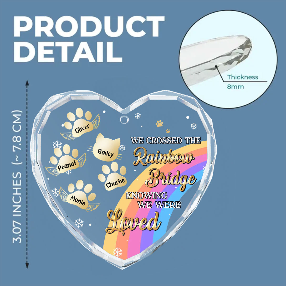 Custom Christmas Memorial Sympathy Gifts For Dogs, Cats • I Was Loved - Personalized Glass Ornament