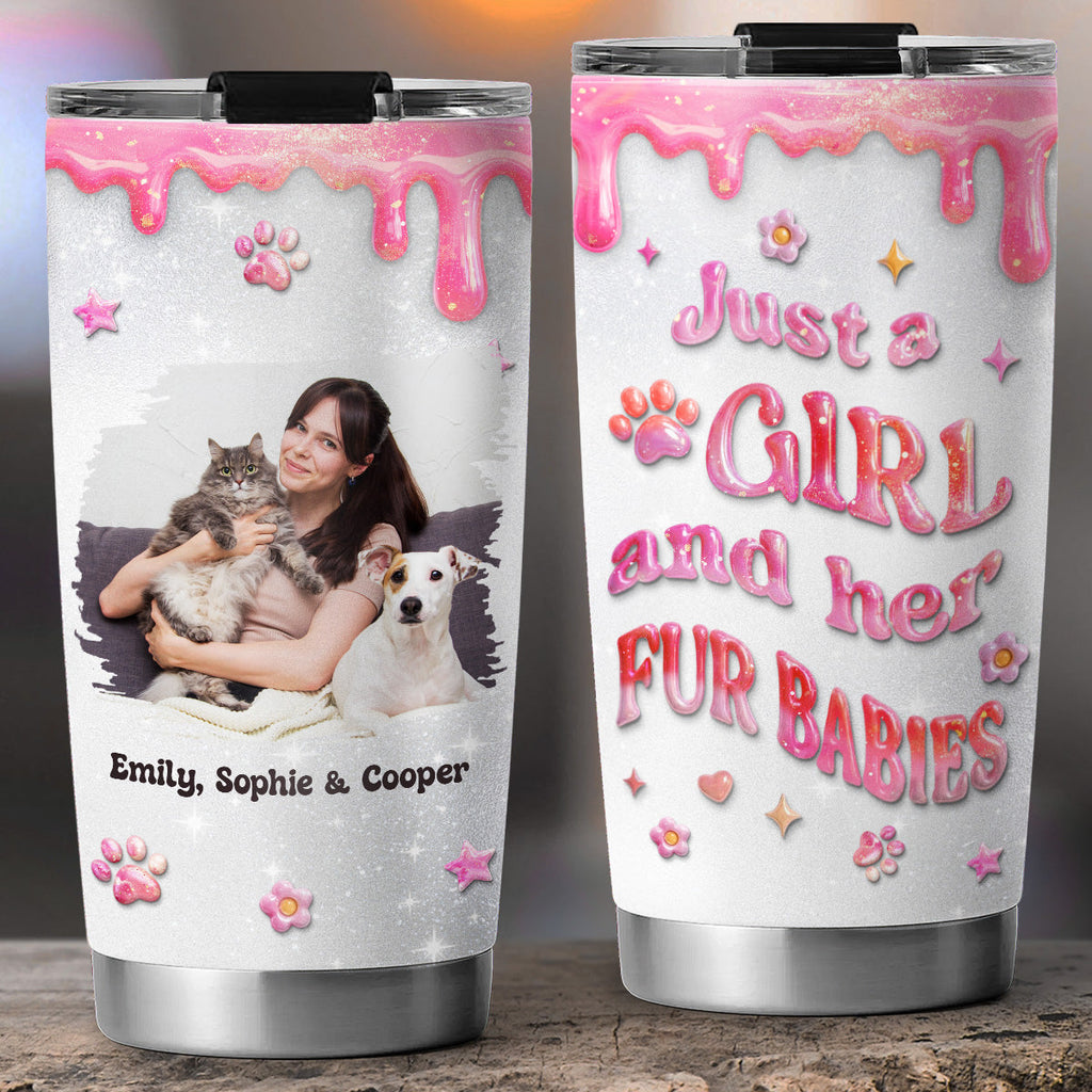 Custom Photo Christmas Birthday Gifts For Pet Mom, Pet Lovers • Every Day Is A Nice Day With My Babies Photo - Personalized 3D Effect Tumbler