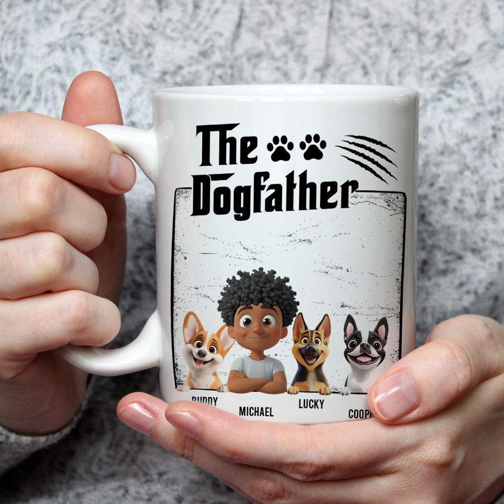 Custom Father's day Birthday Gifts For Dog Dad, Dog Lovers • The Dogfather - Personalized Coffee Mug