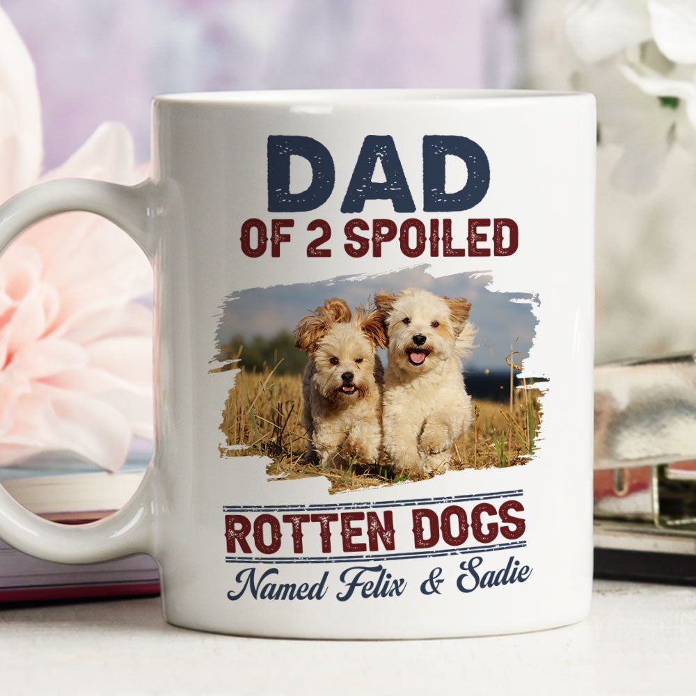 Custom Photo Father's day Birthday Gifts For Dog Dad, Dog Lovers • New Rotten Dog Chibi Photo - Personalized Coffee Mug
