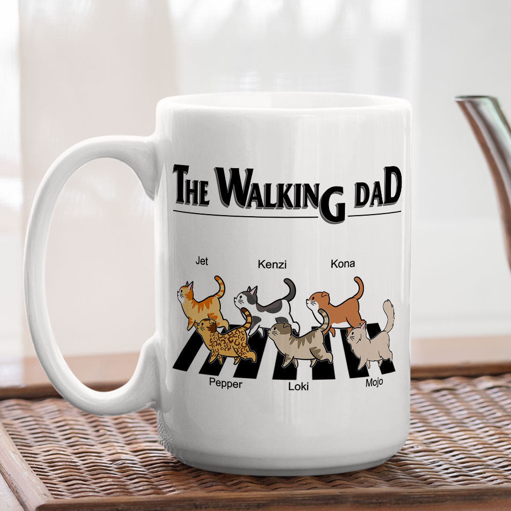 Custom Photo Mother's day Birthday Gifts For Cat Mom, Cat Lovers • The Walking Cat - Personalized Coffee Mug