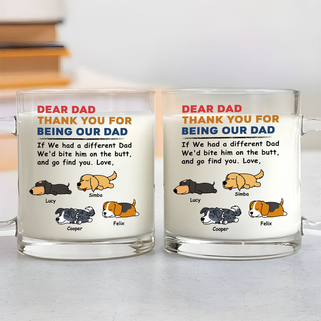 Custom Christmas Birthday Gifts For Dog Lovers • Bite On The Butt - Personalized Glass Mug