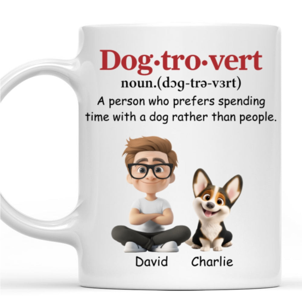 Custom Christmas Birthday Gifts For Dog Lovers • Dogtrovert Person - Personalized Coffee Mug