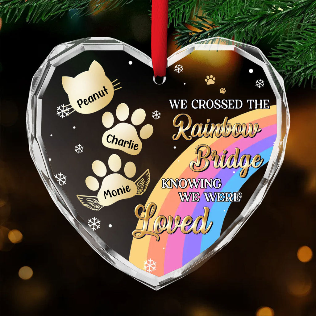 Custom Christmas Memorial Sympathy Gifts For Dogs, Cats • I Was Loved - Personalized Glass Ornament