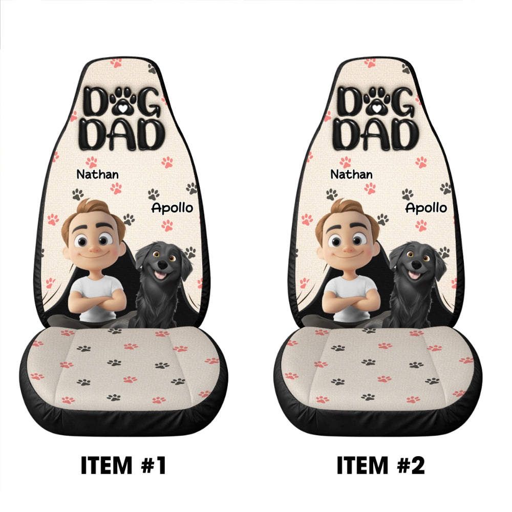 Dad Love You The Most - Personalized Car Seat Cover