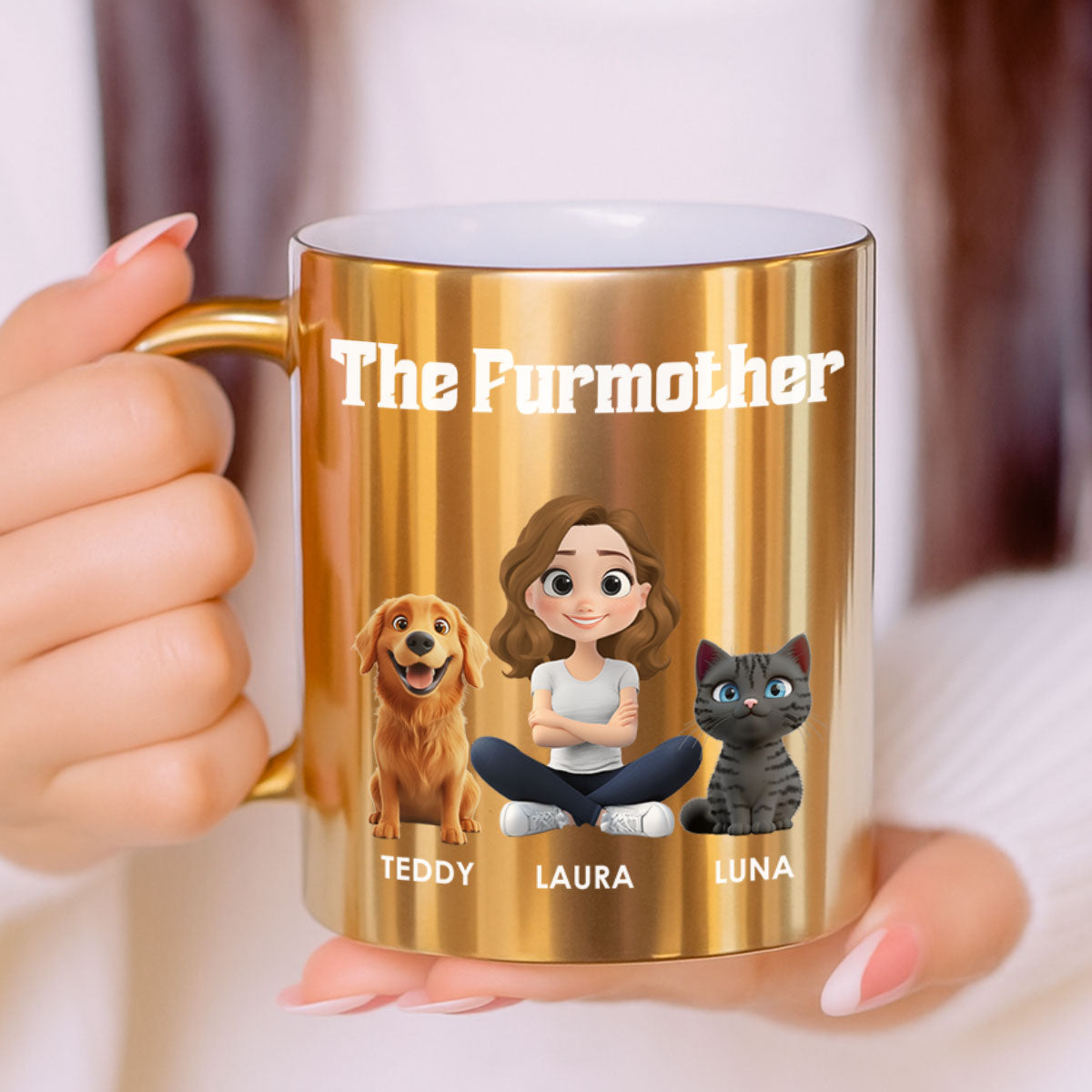 Custom Christmas Birthday Gifts For Pet Mom, Pet Lovers • Pet Mom Luxury - Personalized Metallic Mug