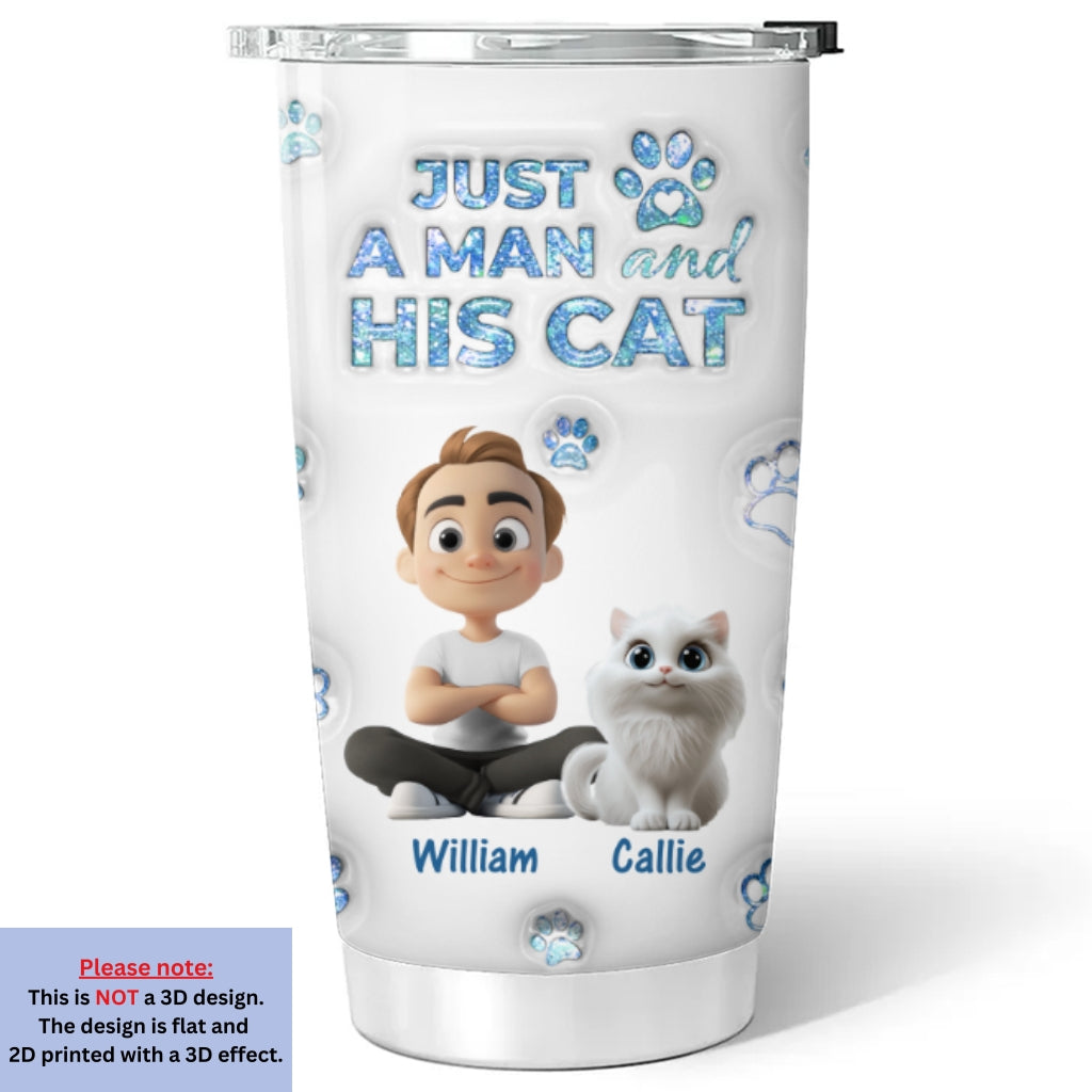 Custom Christmas Birthday Gifts For Cat Dad, Cat Lovers • You Are The Miracle Cat Dad Ver - Personalized 3D Inflated Effect Tumbler
