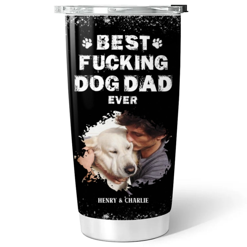 Custom Photo Christmas Birthday Gifts For Dog Dad, Dog Lovers • This Is The Best Dad Photo - Personalized Tumbler